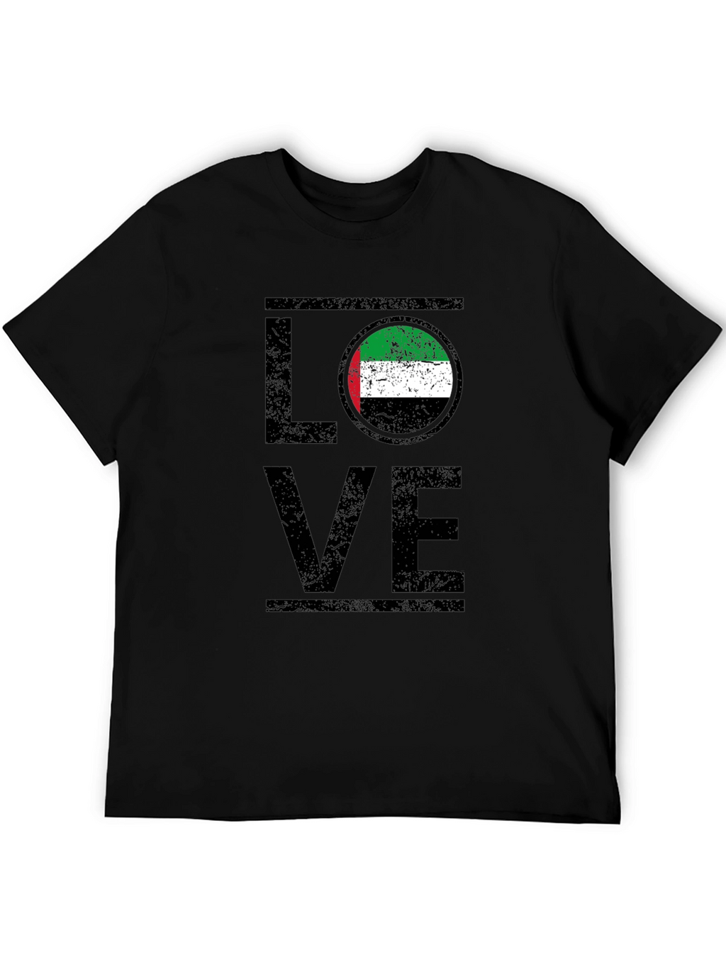 LOVE UAE Flag Graphic T-Shirt - Black