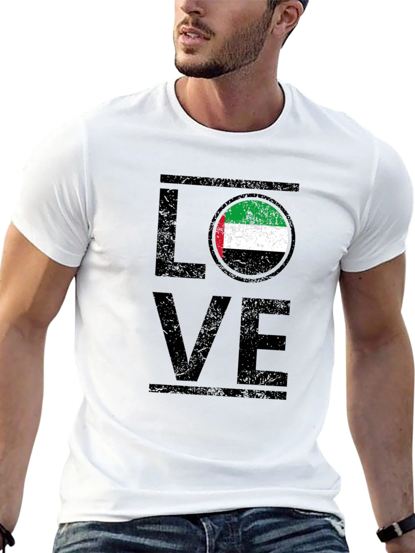 LOVE UAE Flag Graphic T-Shirt - Black