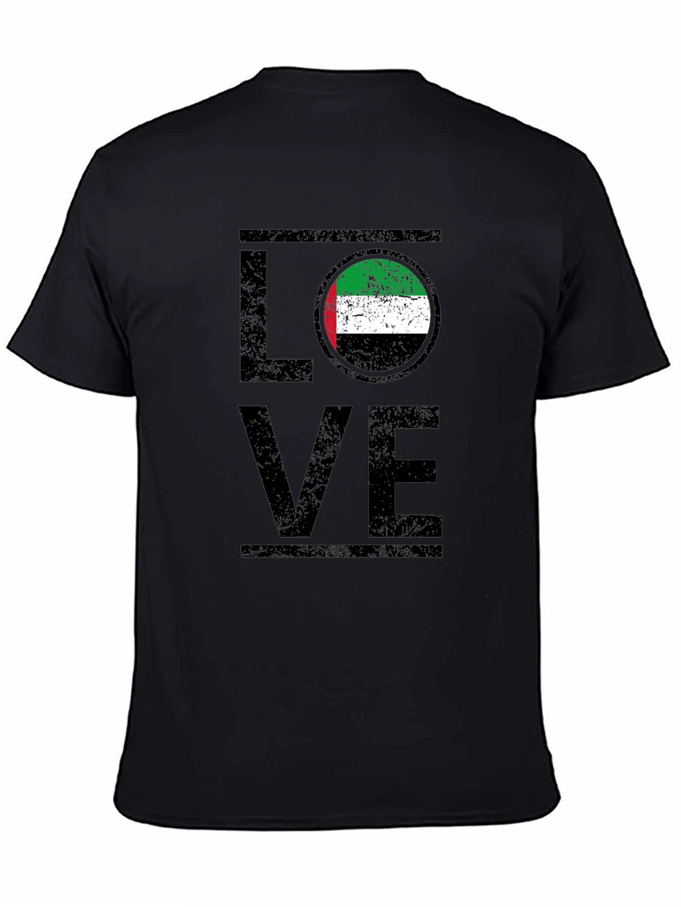 LOVE UAE Flag Graphic T-Shirt - Black