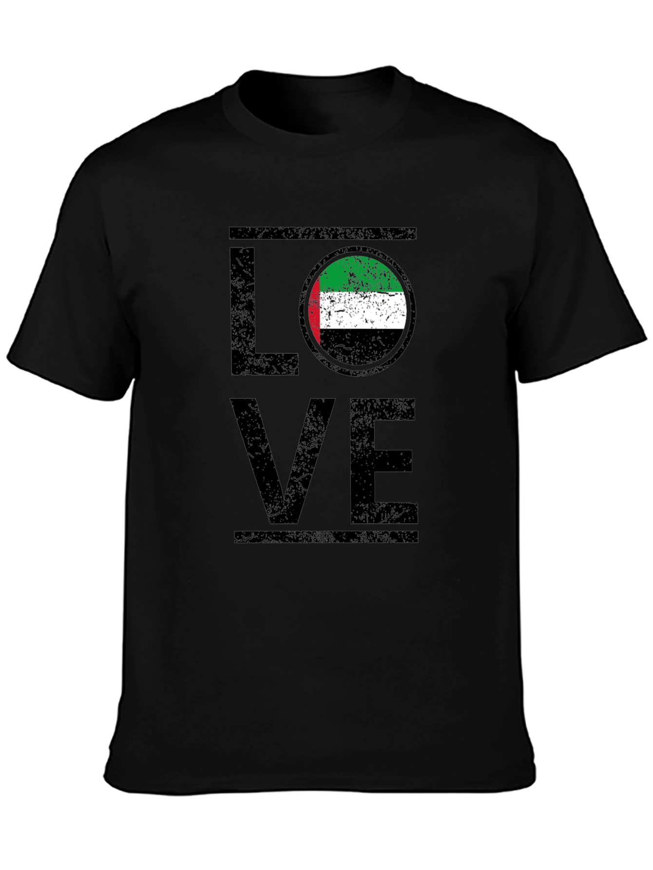 LOVE UAE Flag Graphic T-Shirt - Black