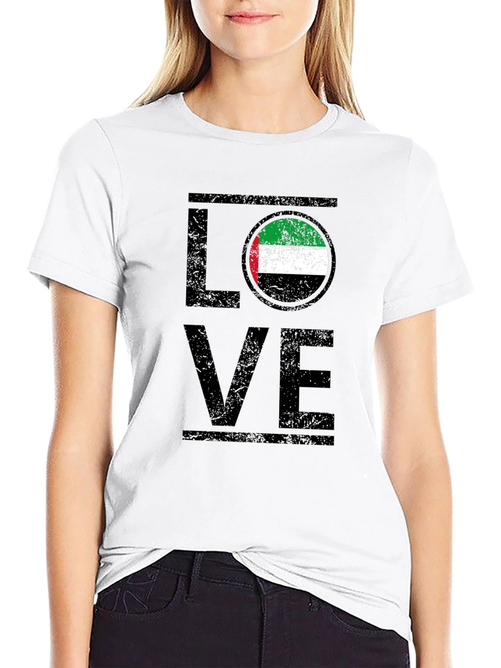 LOVE UAE Flag Graphic T-Shirt - Black