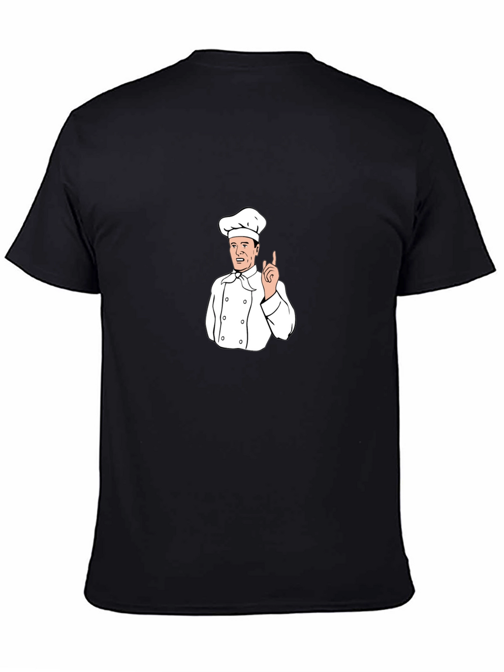 Chef Cartoon Graphic T-Shirt - Black Crew Neck