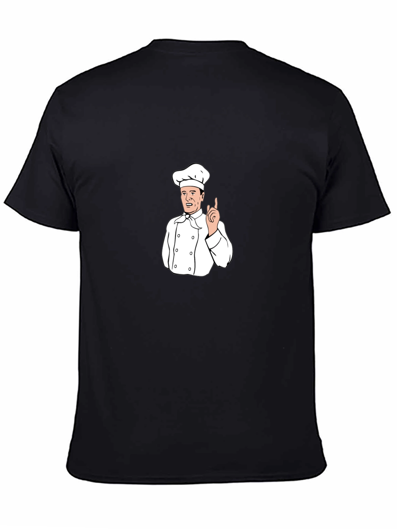 Chef Cartoon Graphic T-Shirt - Black Crew Neck
