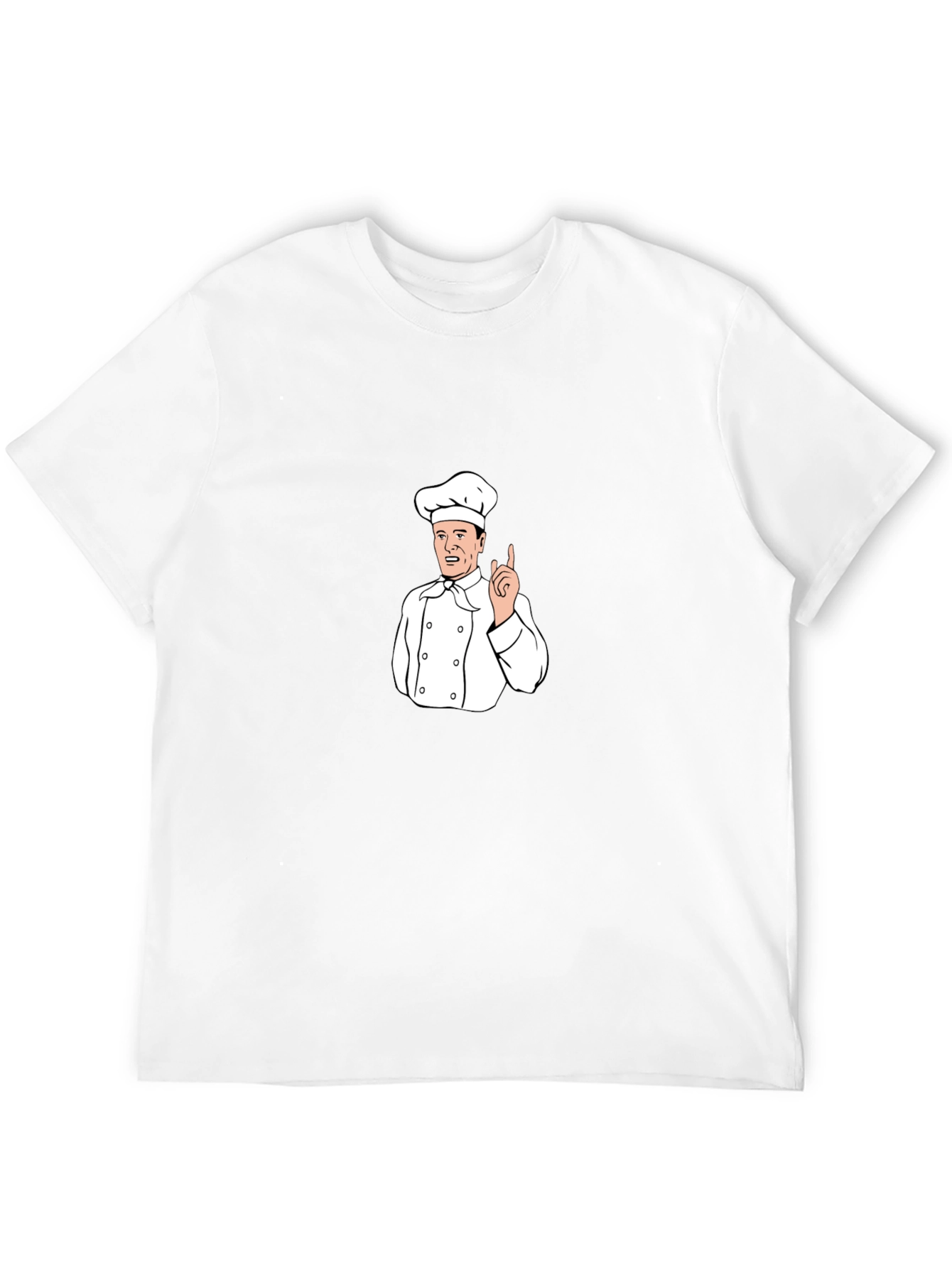 Chef Cartoon Graphic T-Shirt - Black Crew Neck