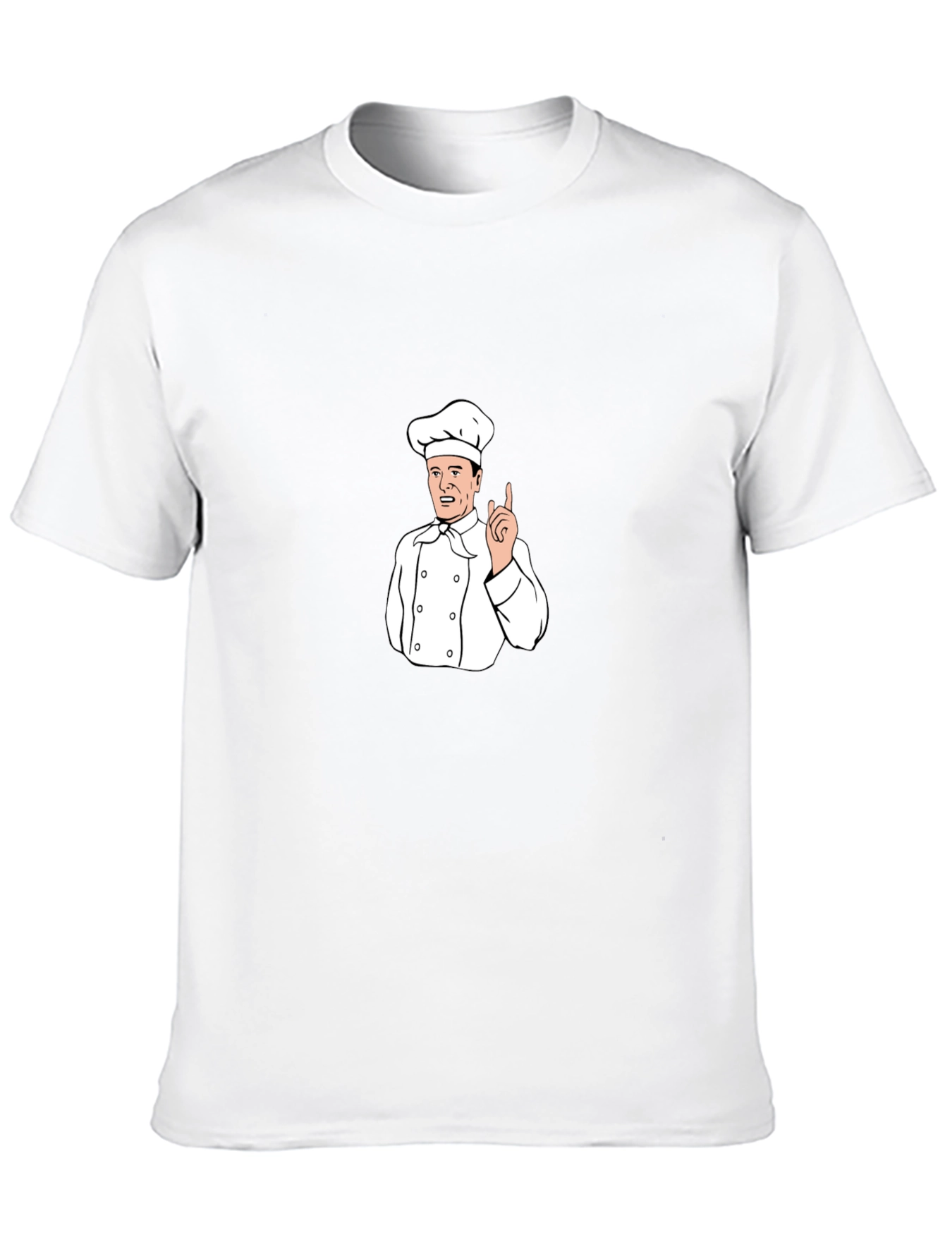 Chef Cartoon Graphic T-Shirt - Black Crew Neck