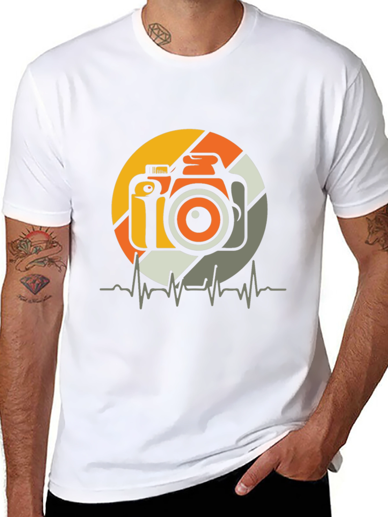 Camera Heartbeat Graphic Tee - Photographer T-Shirt
