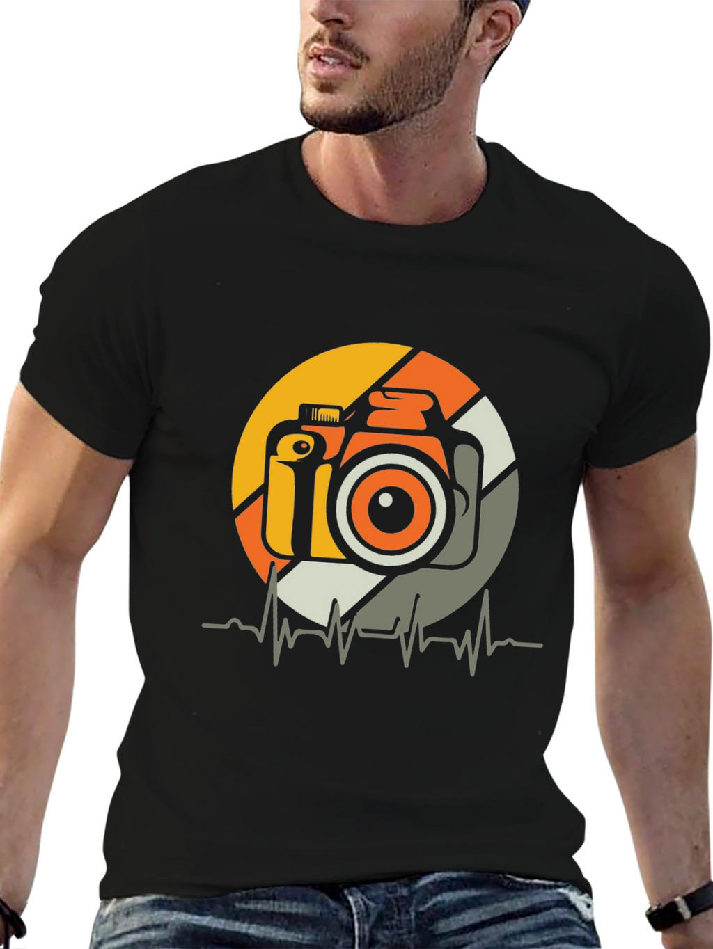 Camera Heartbeat Graphic Tee - Photographer T-Shirt