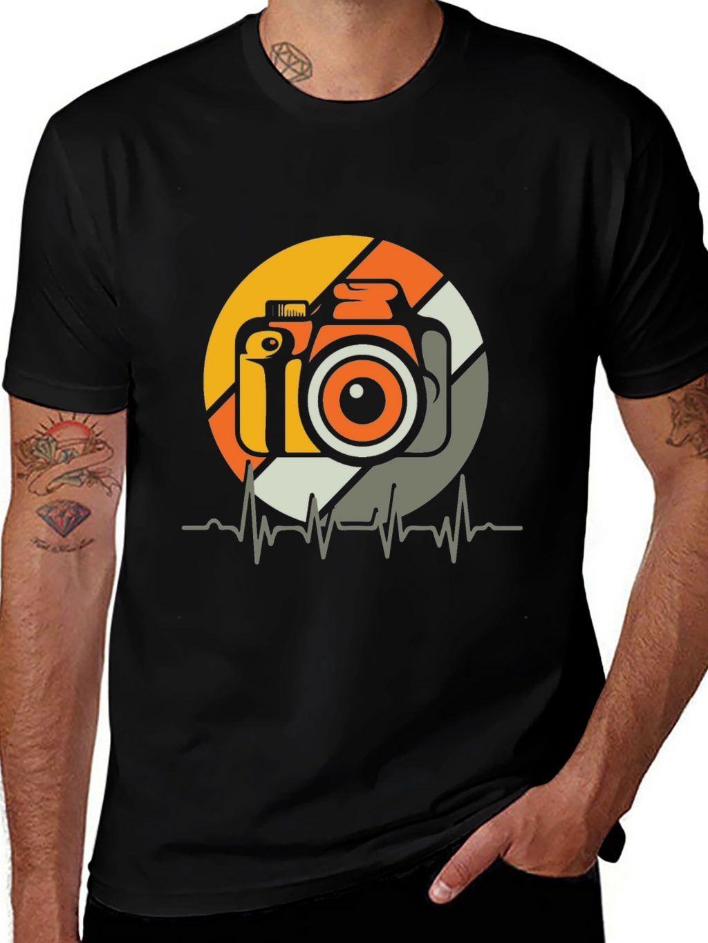 Camera Heartbeat Graphic Tee - Photographer T-Shirt