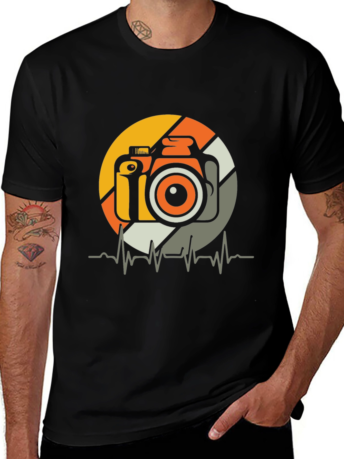 Camera Heartbeat Graphic Tee - Photographer T-Shirt