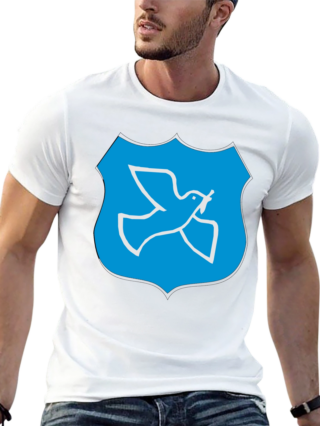 Dove Peace Shield Graphic Black T-Shirt