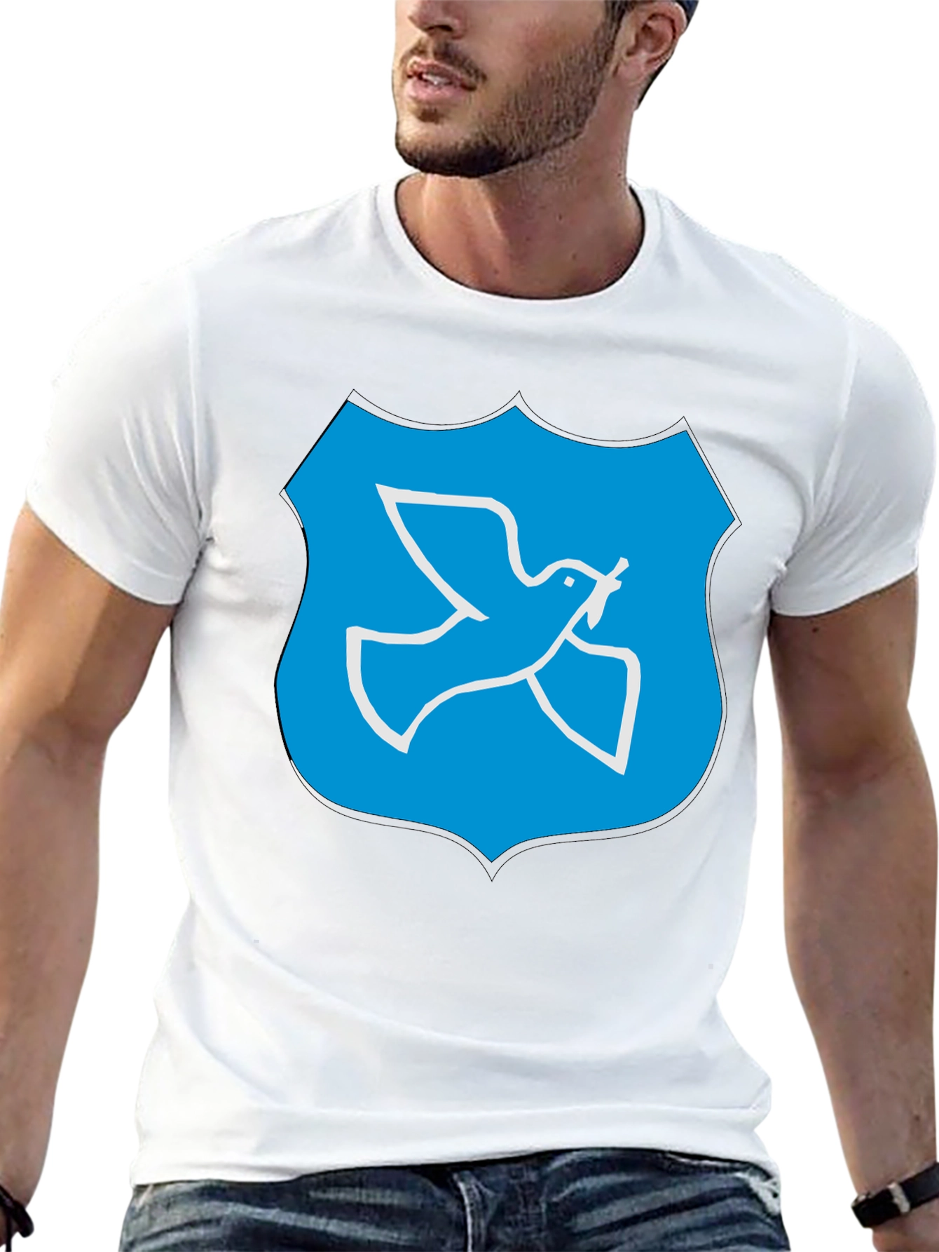Dove Peace Shield Graphic Black T-Shirt