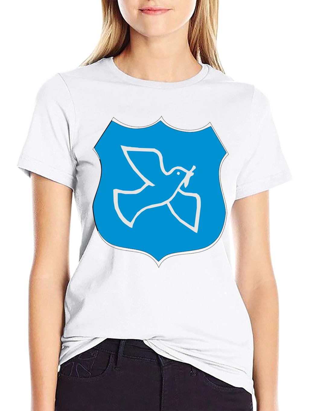 Dove Peace Shield Graphic Black T-Shirt