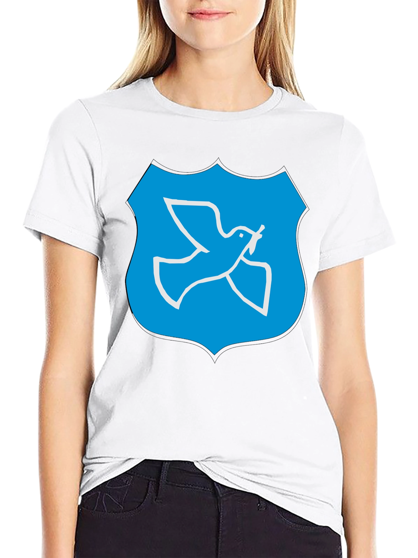 Dove Peace Shield Graphic Black T-Shirt