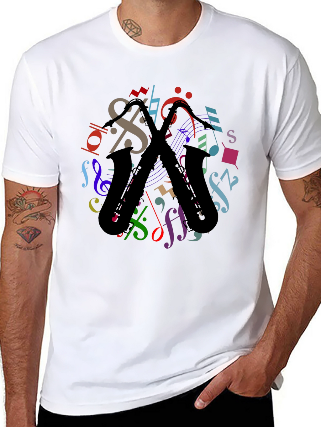 Musical Saxophone Graphic T-Shirt