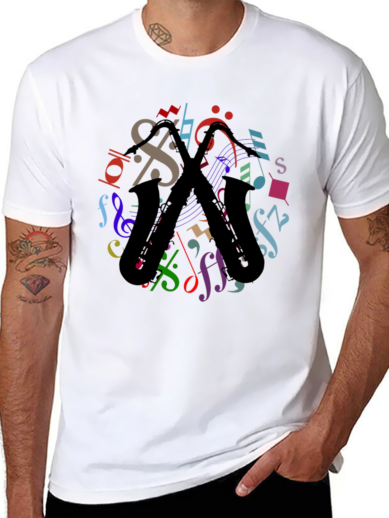 Musical Saxophone Graphic T-Shirt