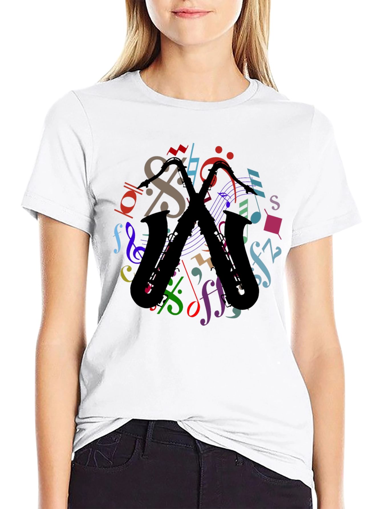 Musical Saxophone Graphic T-Shirt
