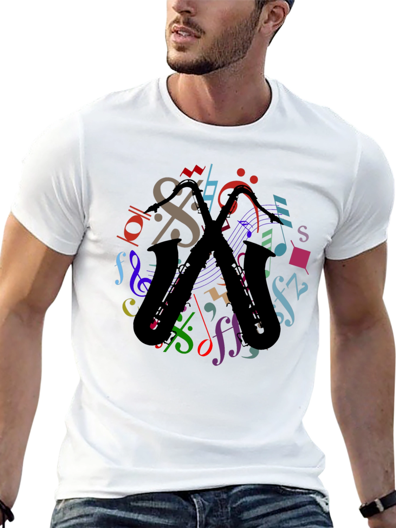 Musical Saxophone Graphic T-Shirt