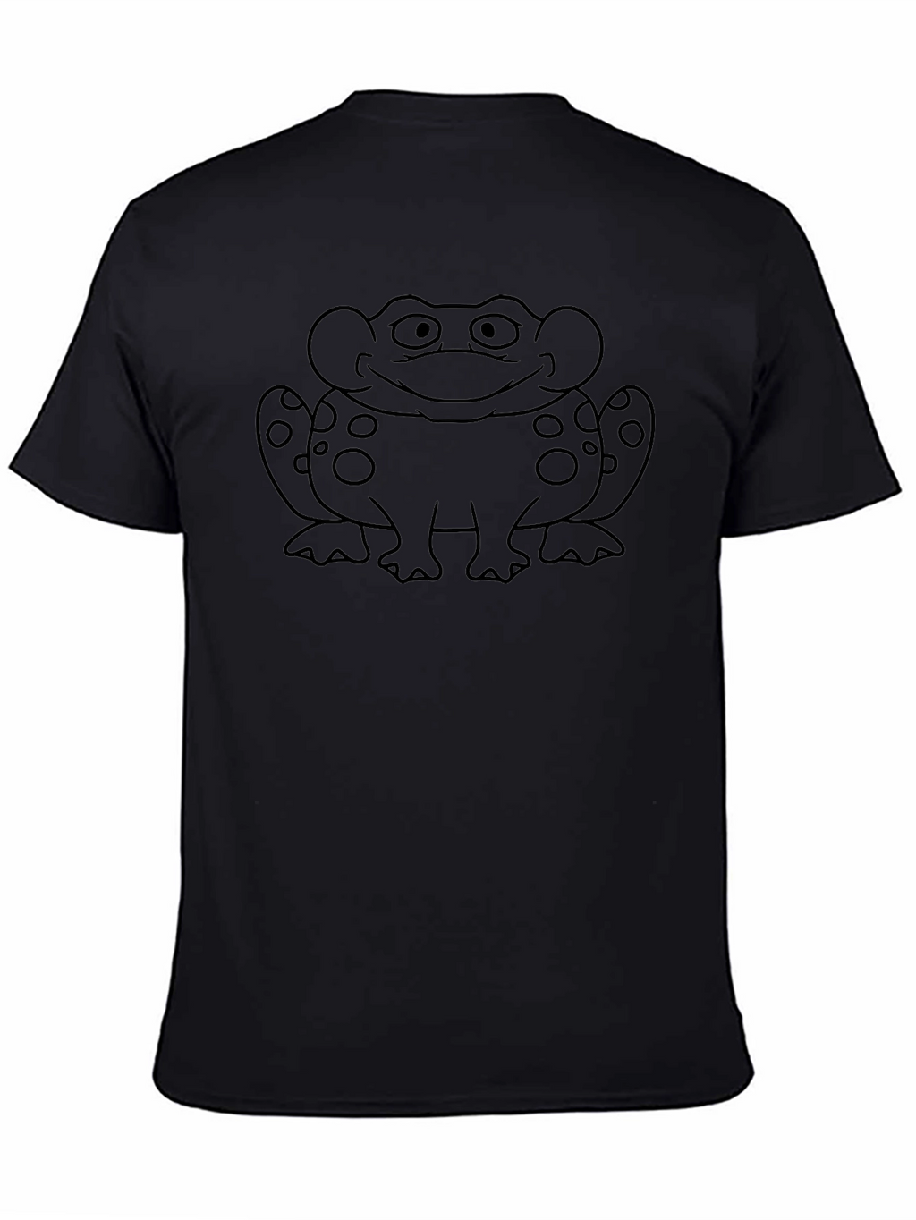 Whimsical Frog Graphic Tee - Black Cotton Shirt