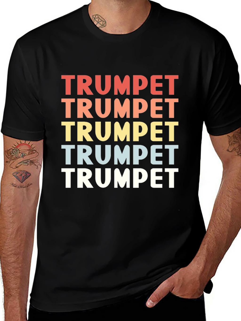 Trumpet Graphic T-Shirt - Retro Design