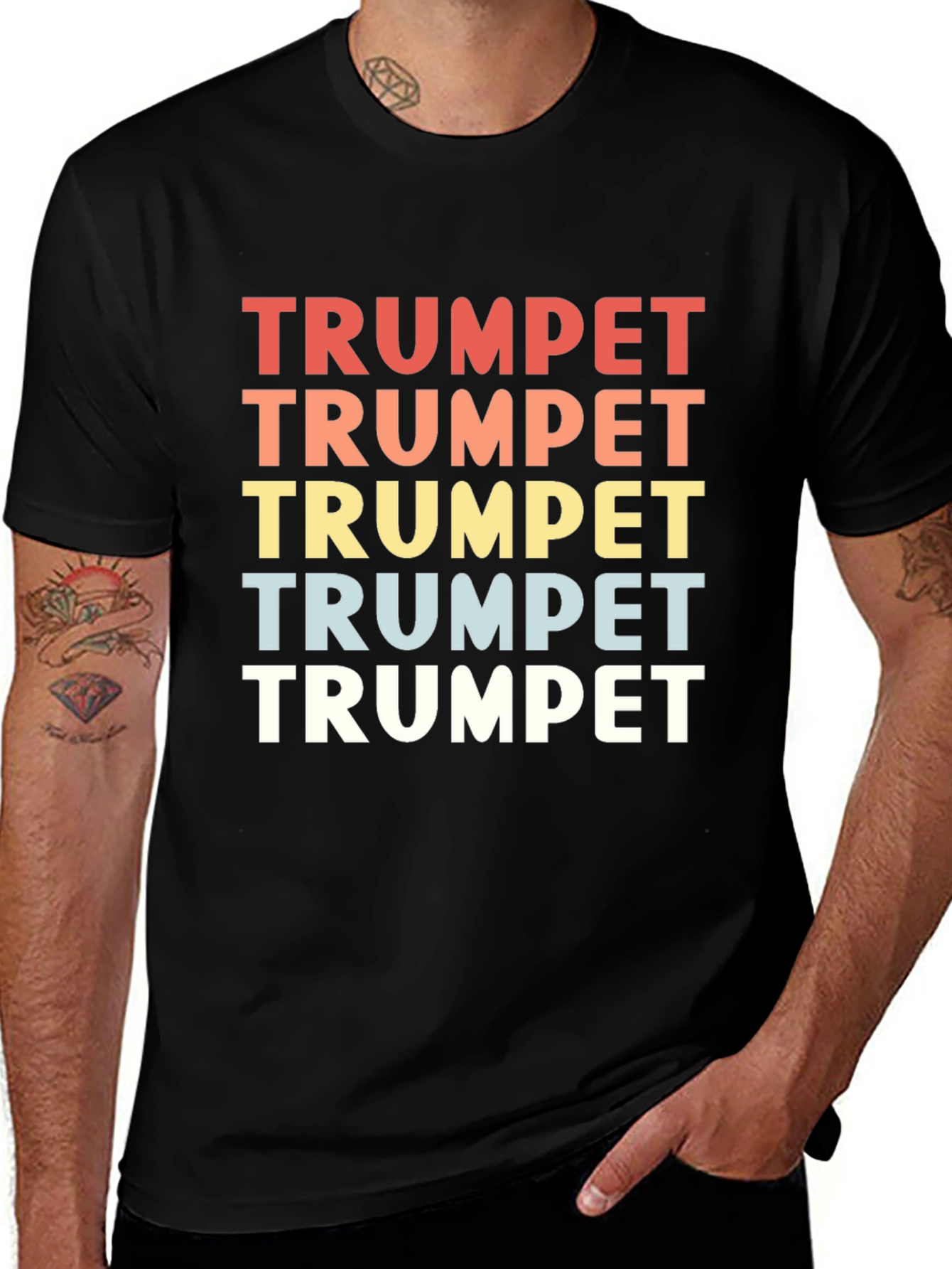 Trumpet Graphic T-Shirt - Retro Design