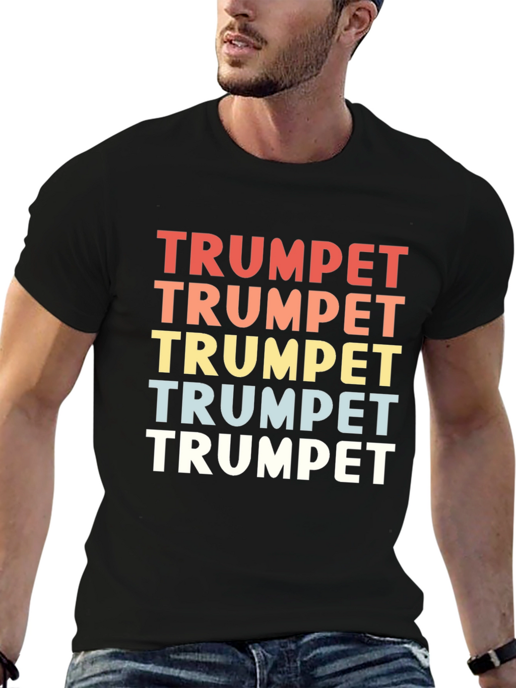 Trumpet Graphic T-Shirt - Retro Design