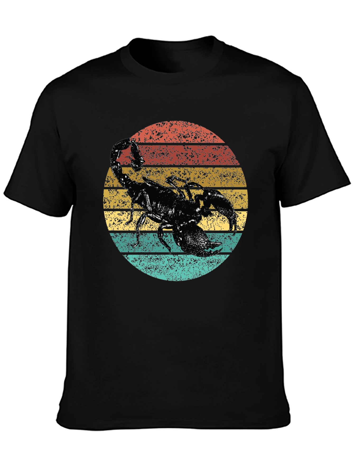 Retro Scorpion Graphic Tee - Black Cotton T-Shirt