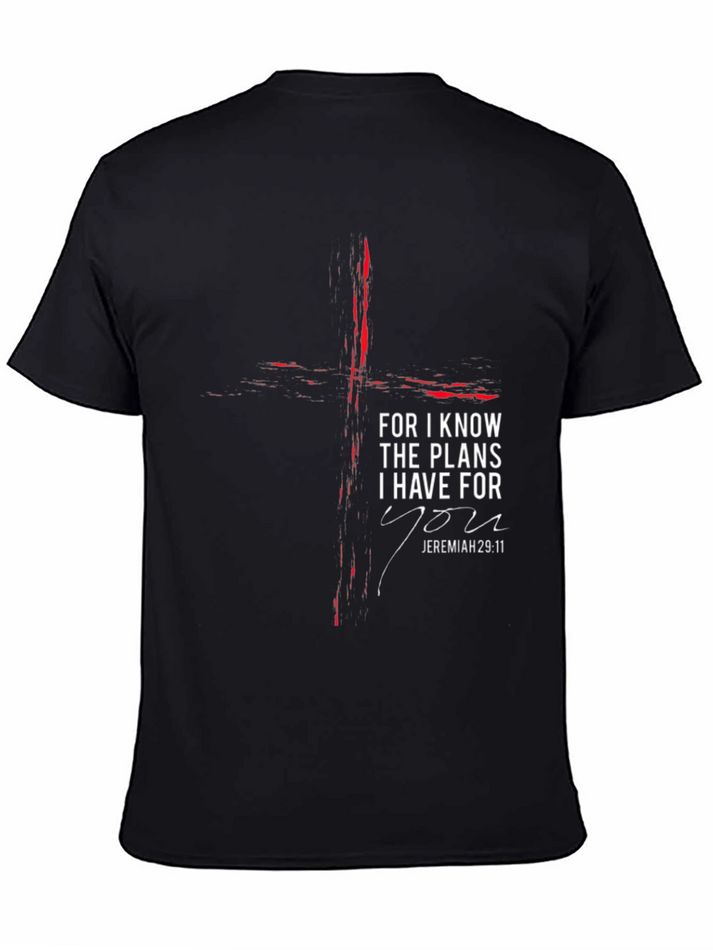 Faith-Inspired Black T-Shirt with Jeremiah 29:11 Design