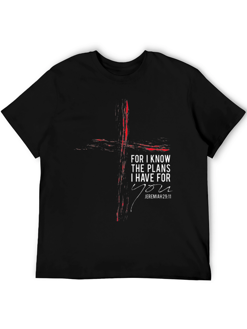 Faith-Inspired Black T-Shirt with Jeremiah 29:11 Design