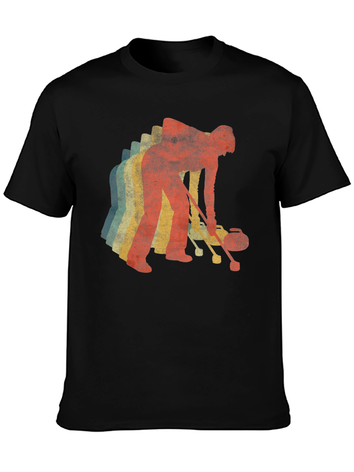 Retro Curling T-Shirt - Vintage Style Sportswear