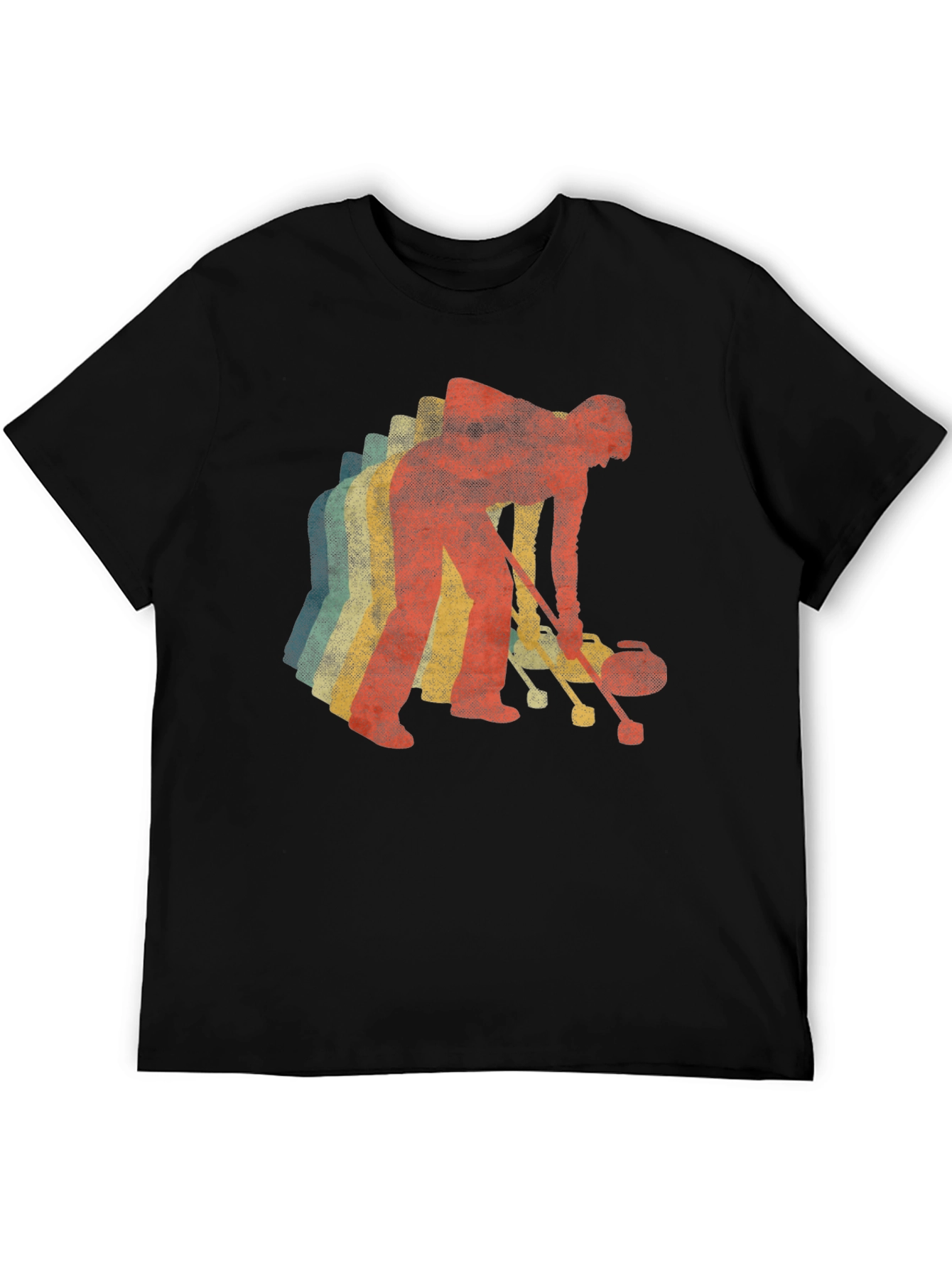 Retro Curling T-Shirt - Vintage Style Sportswear