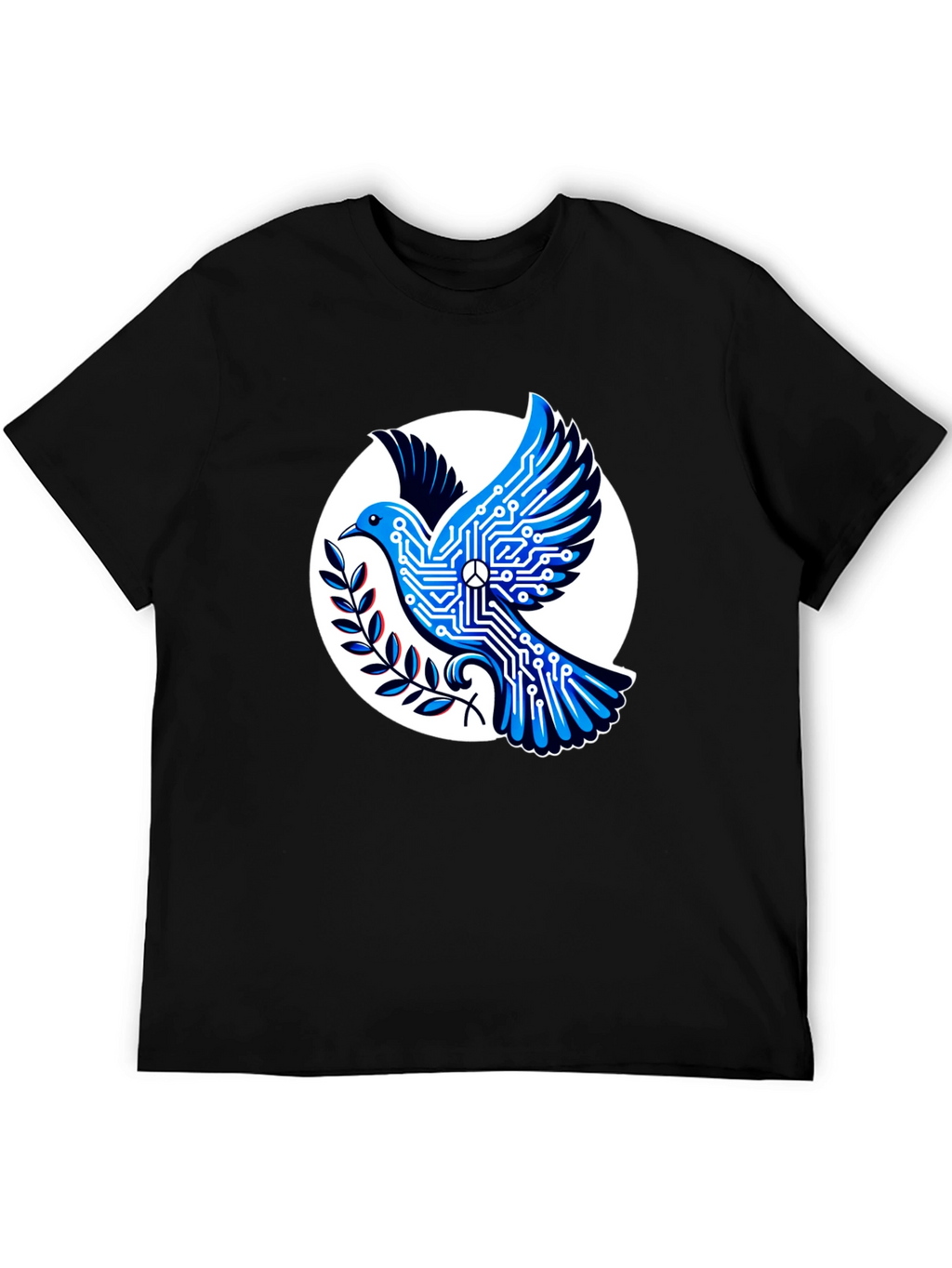 Tech Peace Dove Black T-Shirt