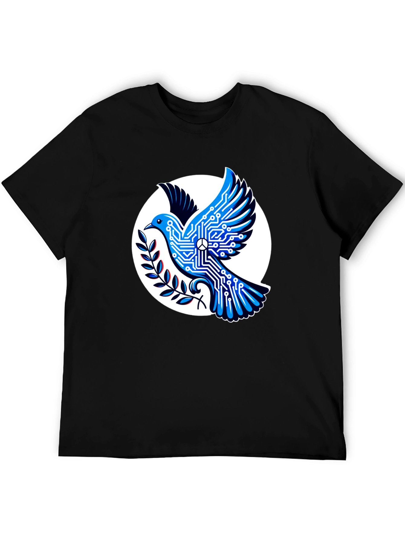 Tech Peace Dove Black T-Shirt