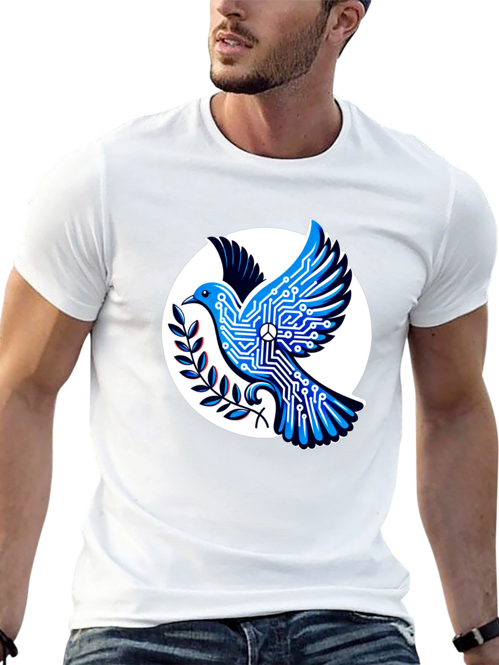 Tech Peace Dove Black T-Shirt
