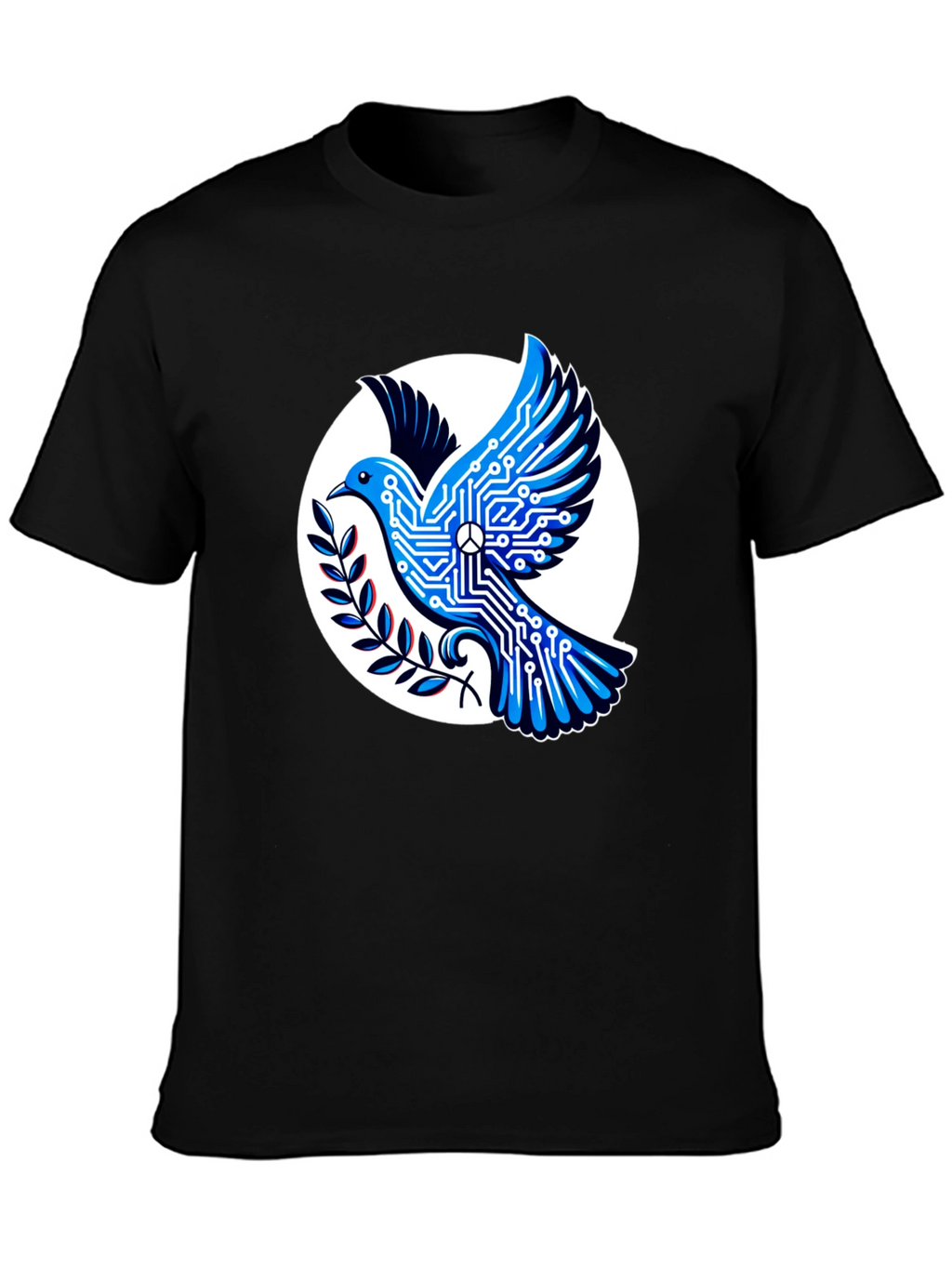 Tech Peace Dove Black T-Shirt