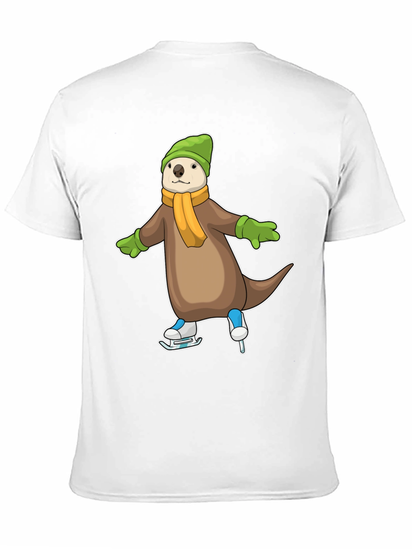 Cute Otter Ice Skating Graphic Tee