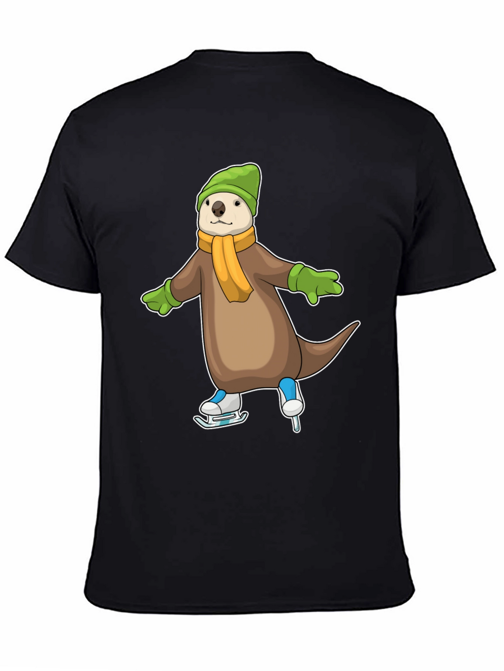 Cute Otter Ice Skating Graphic Tee
