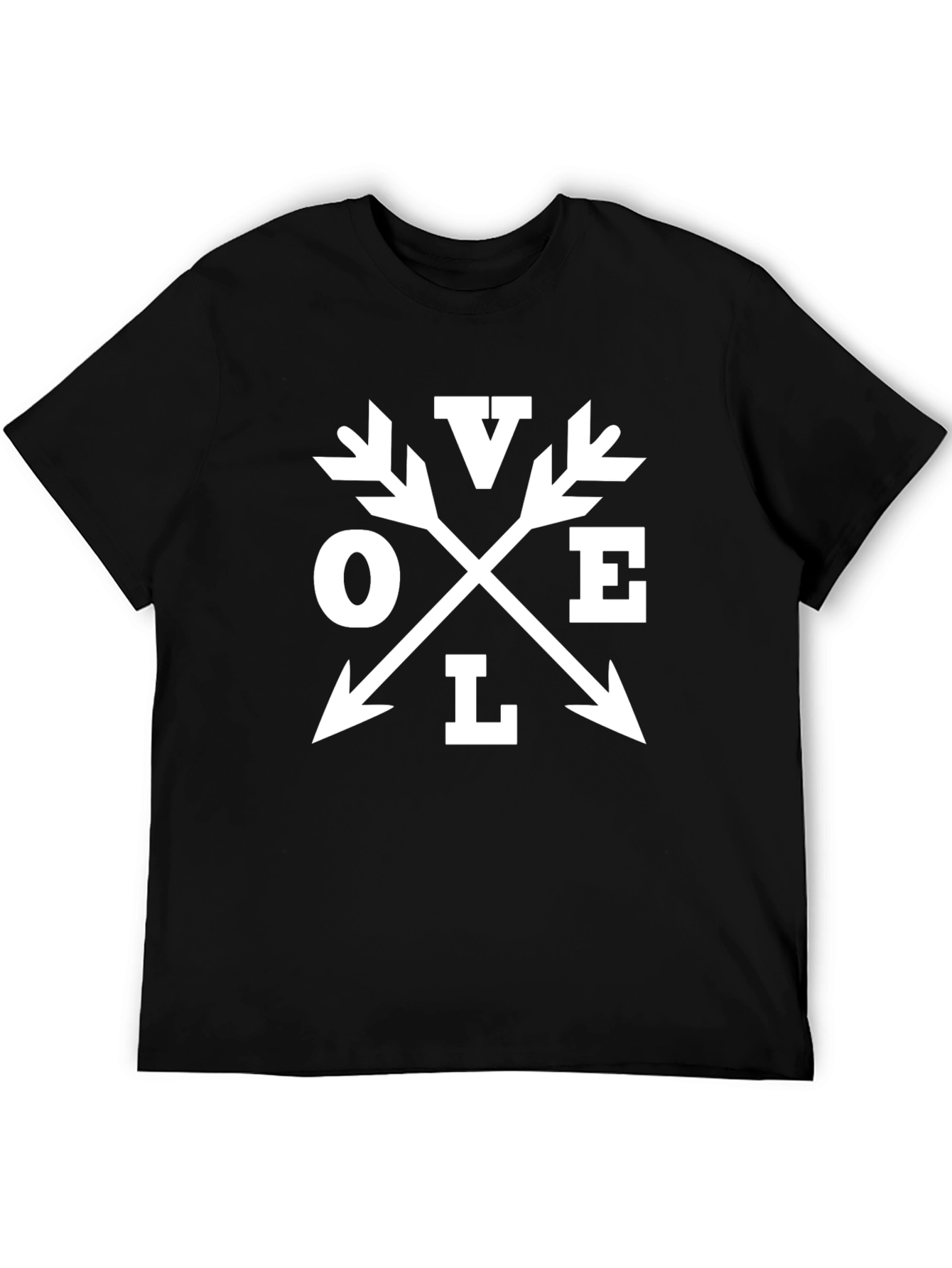 Love Arrow Graphic Print Black Tee Shirt