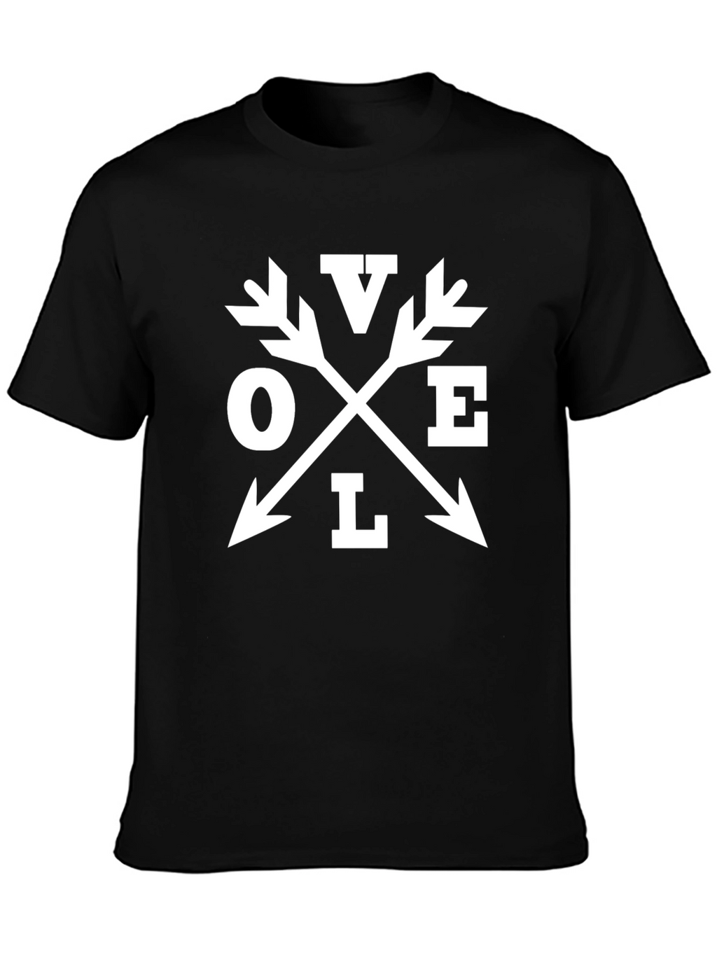 Love Arrow Graphic Print Black Tee Shirt