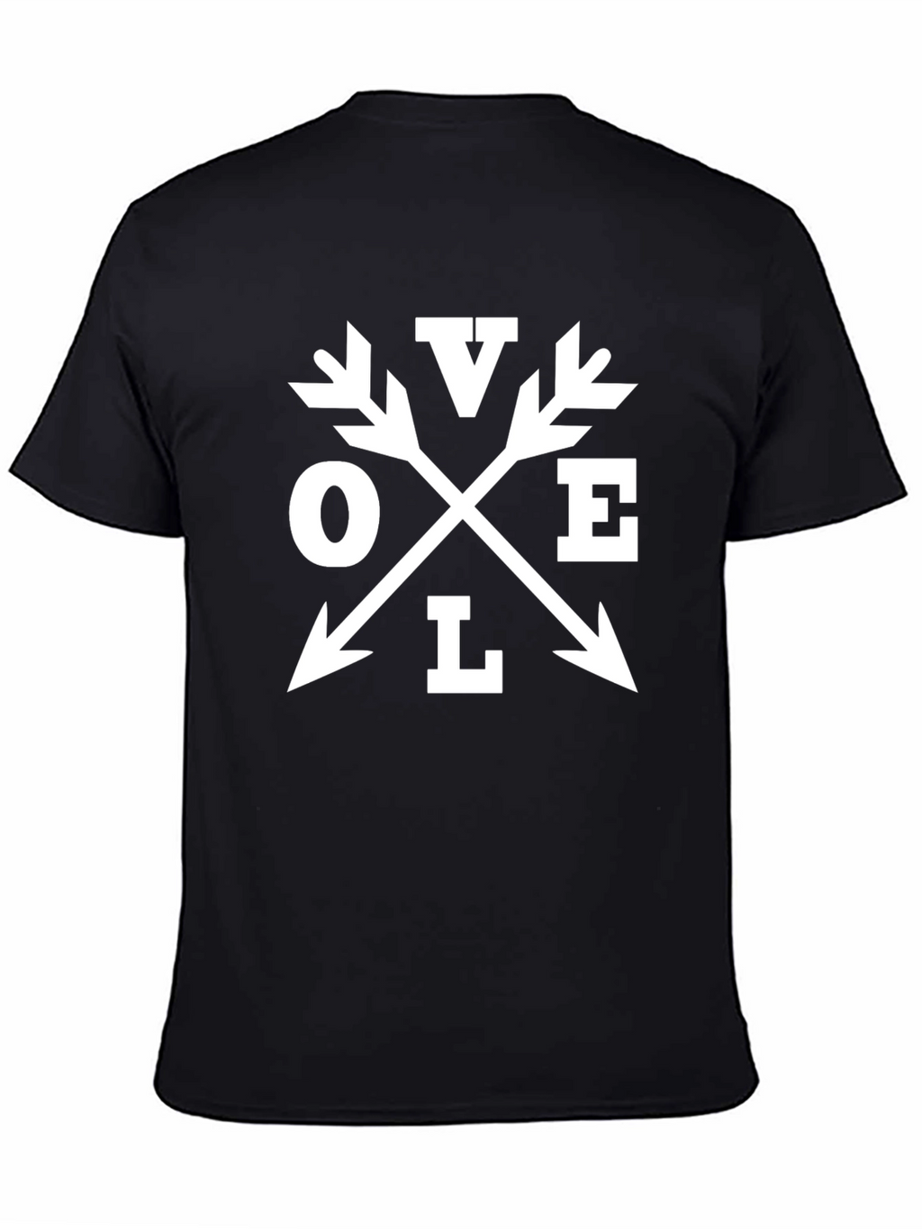 Love Arrow Graphic Print Black Tee Shirt
