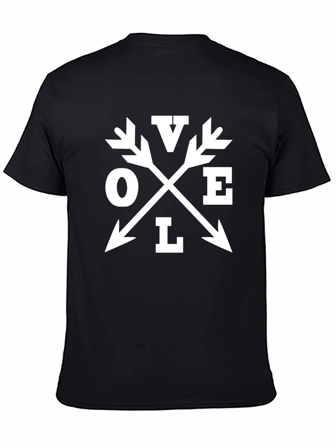 Love Arrow Graphic Print Black Tee Shirt