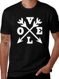 Love Arrow Graphic Print Black Tee Shirt