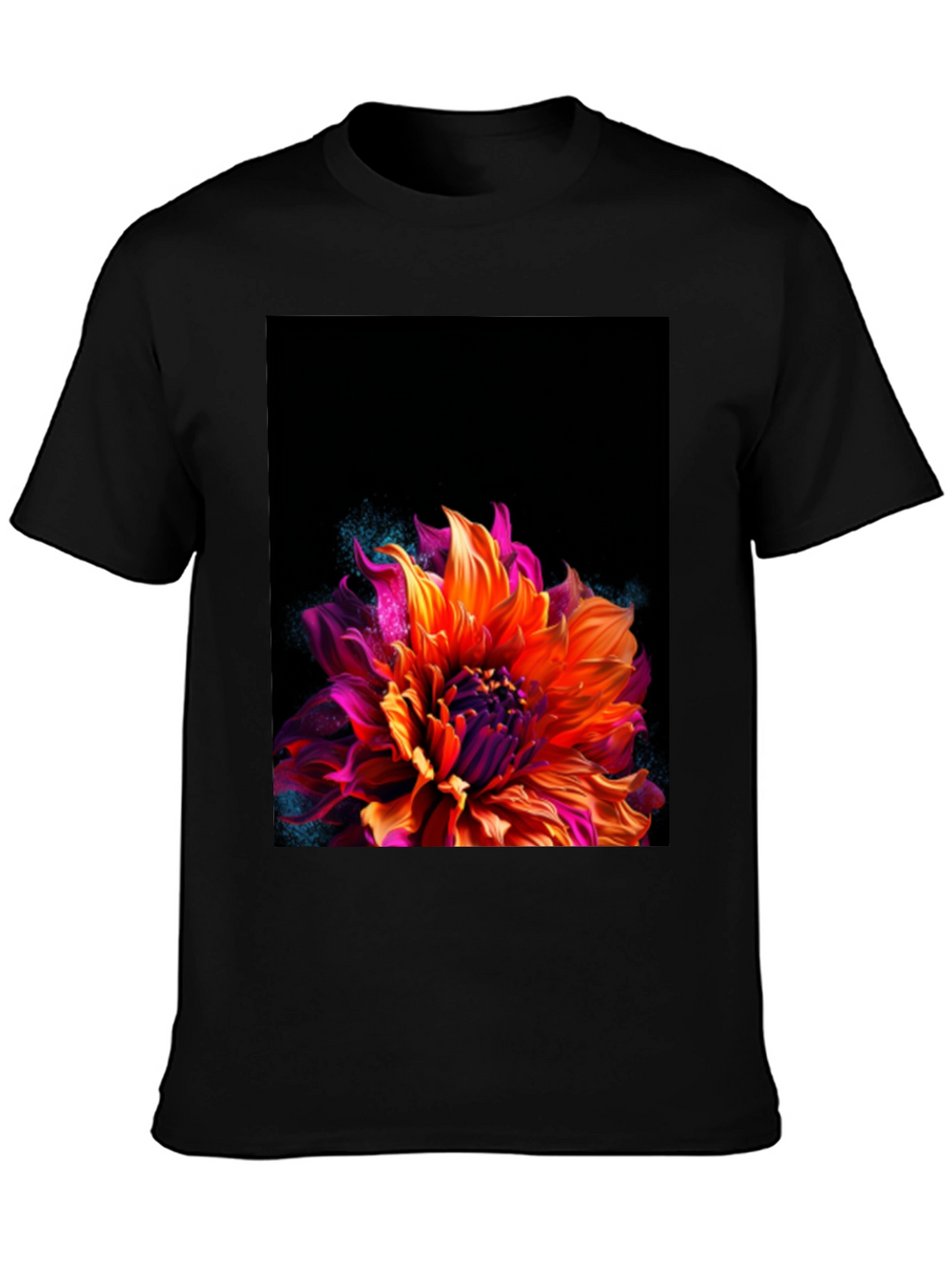 Floral Graphic Black Tee