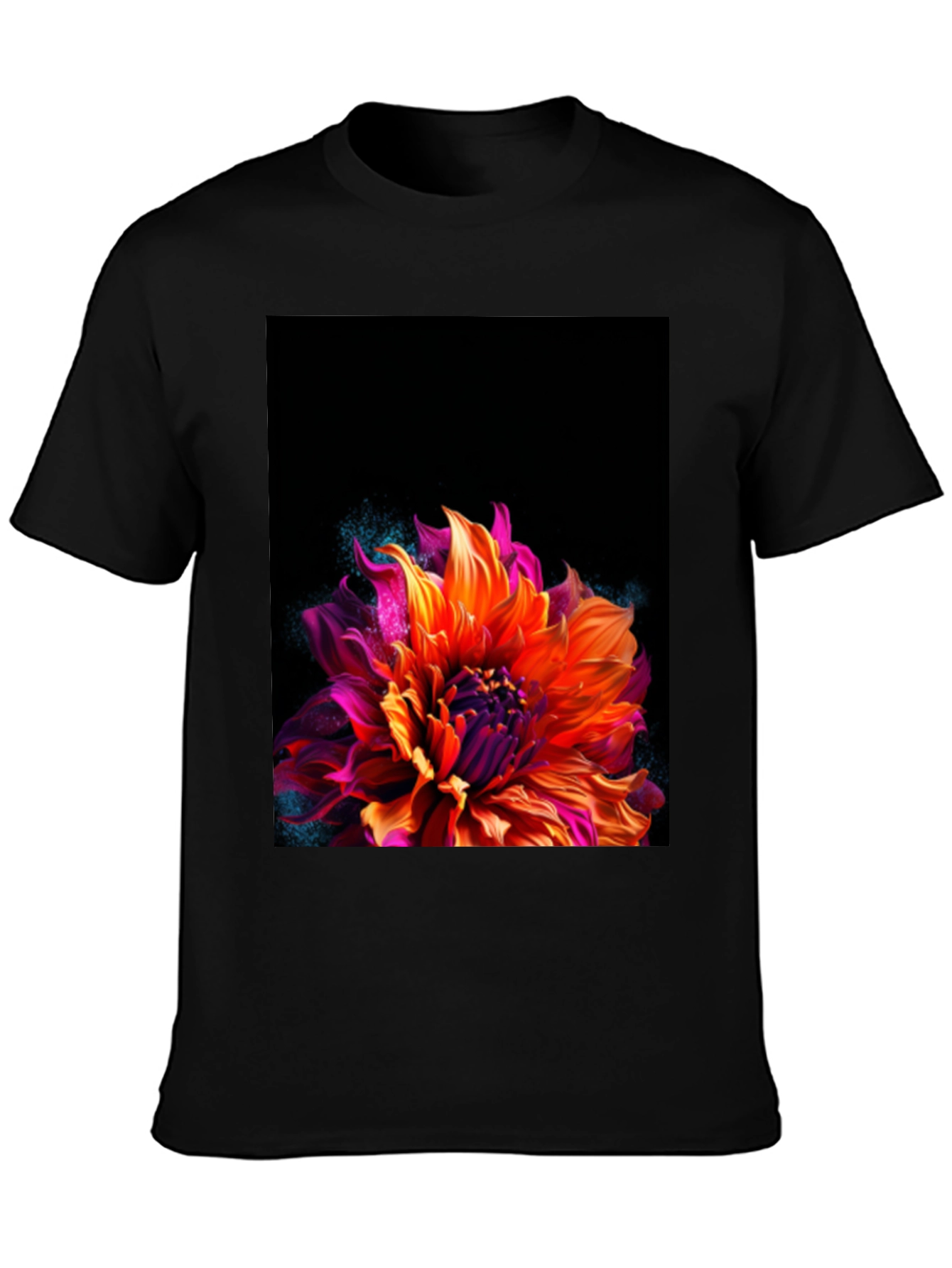Floral Graphic Black Tee
