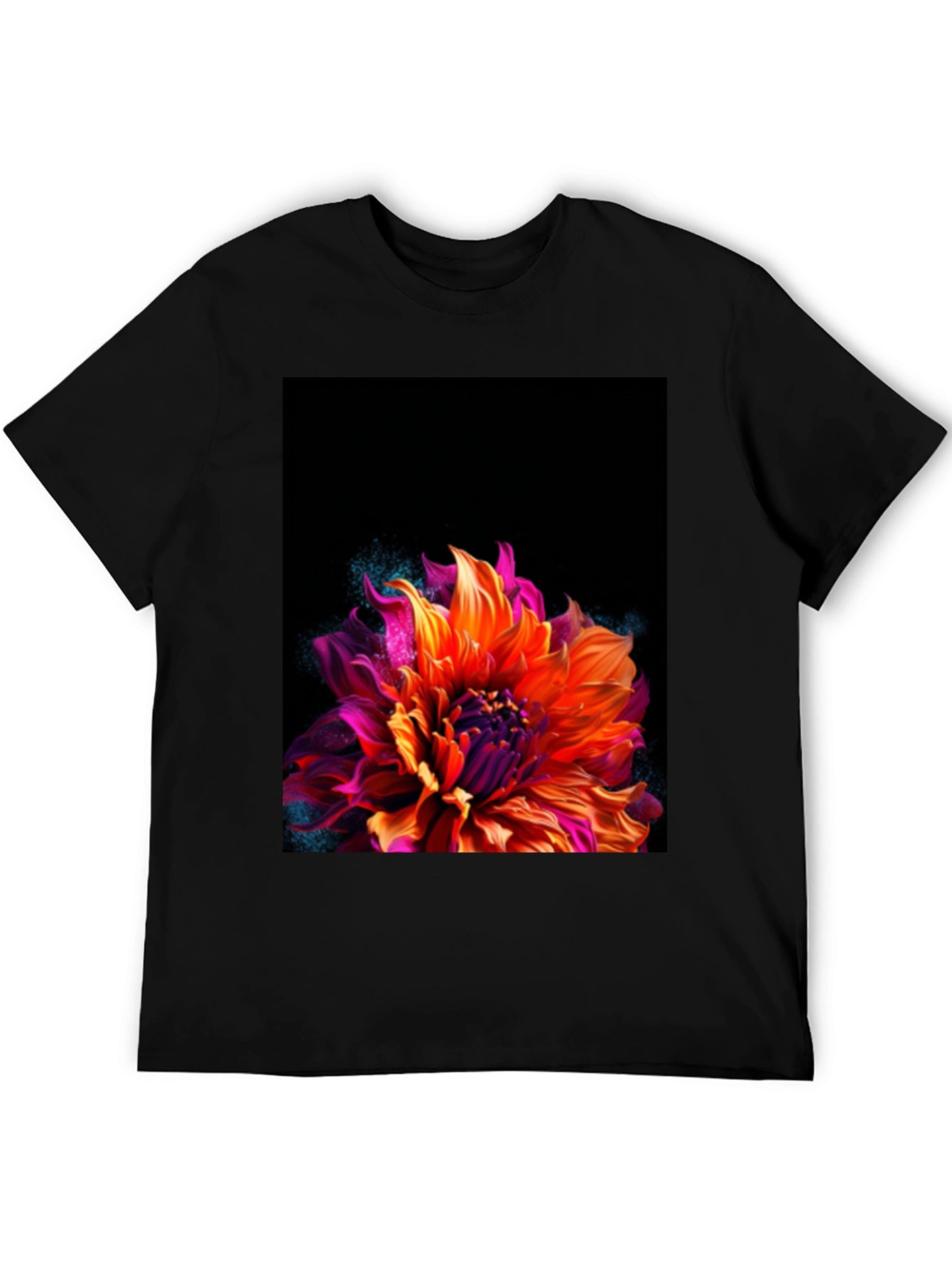 Floral Graphic Black Tee