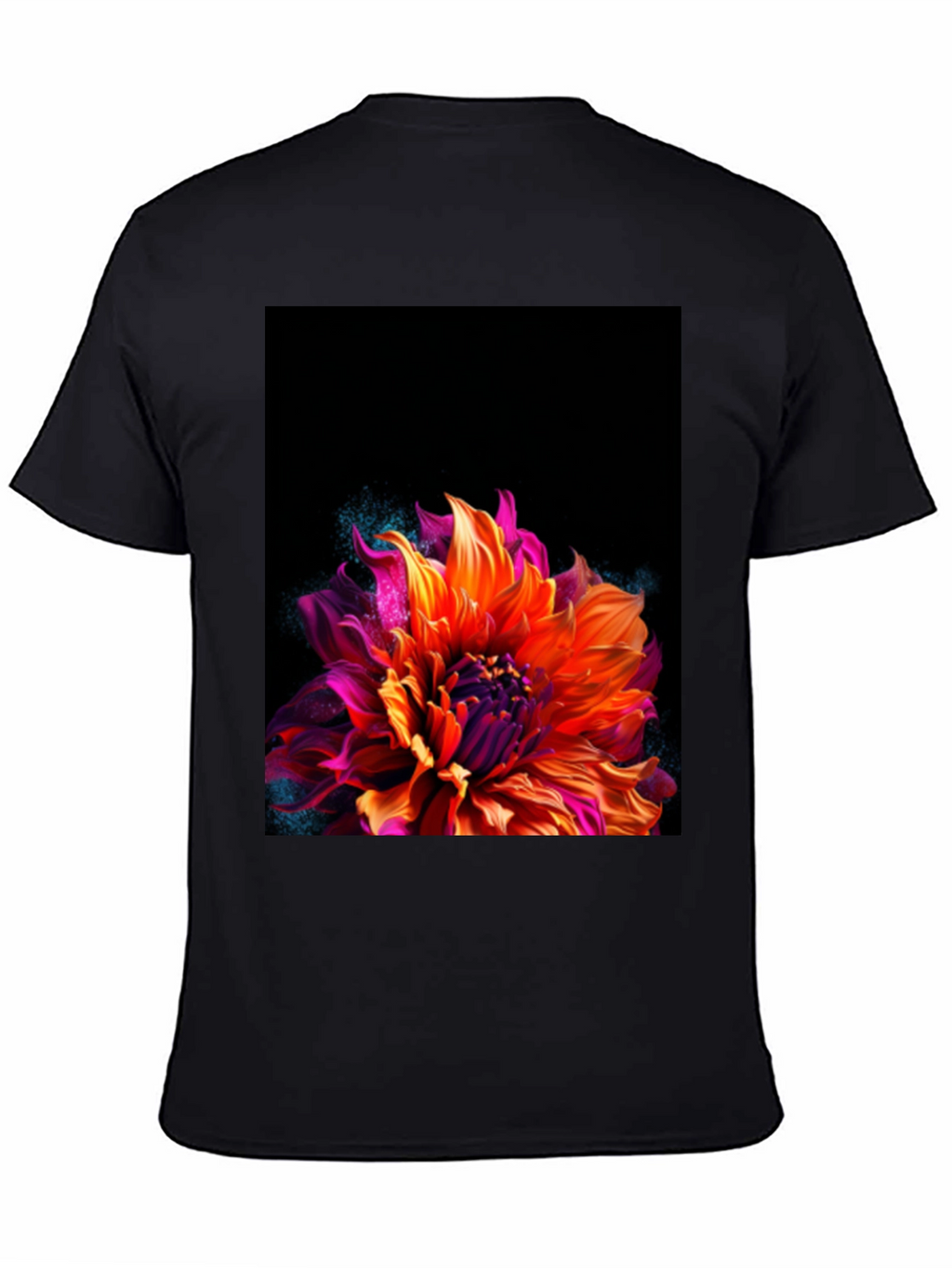 Floral Graphic Black Tee