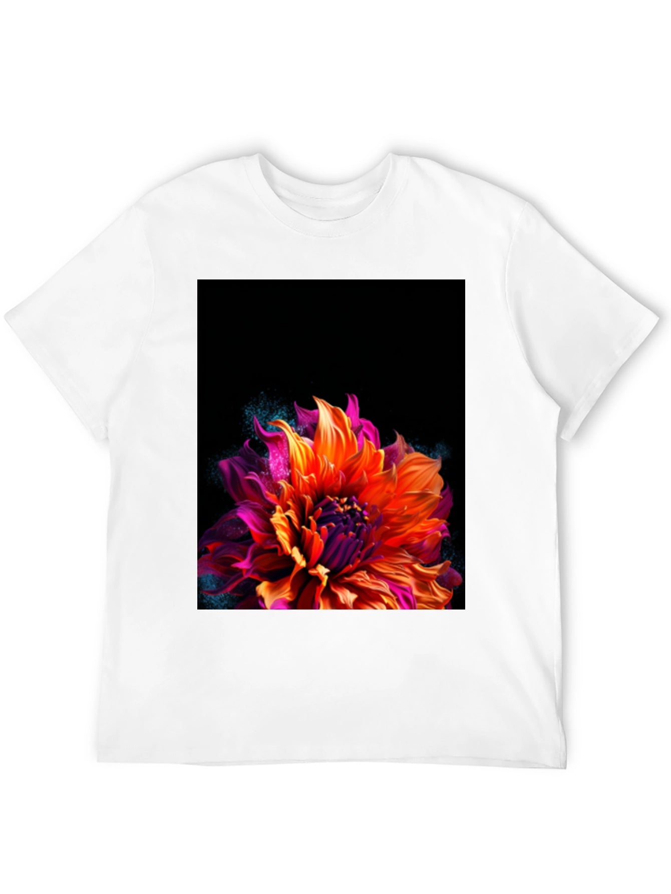 Floral Graphic Black Tee