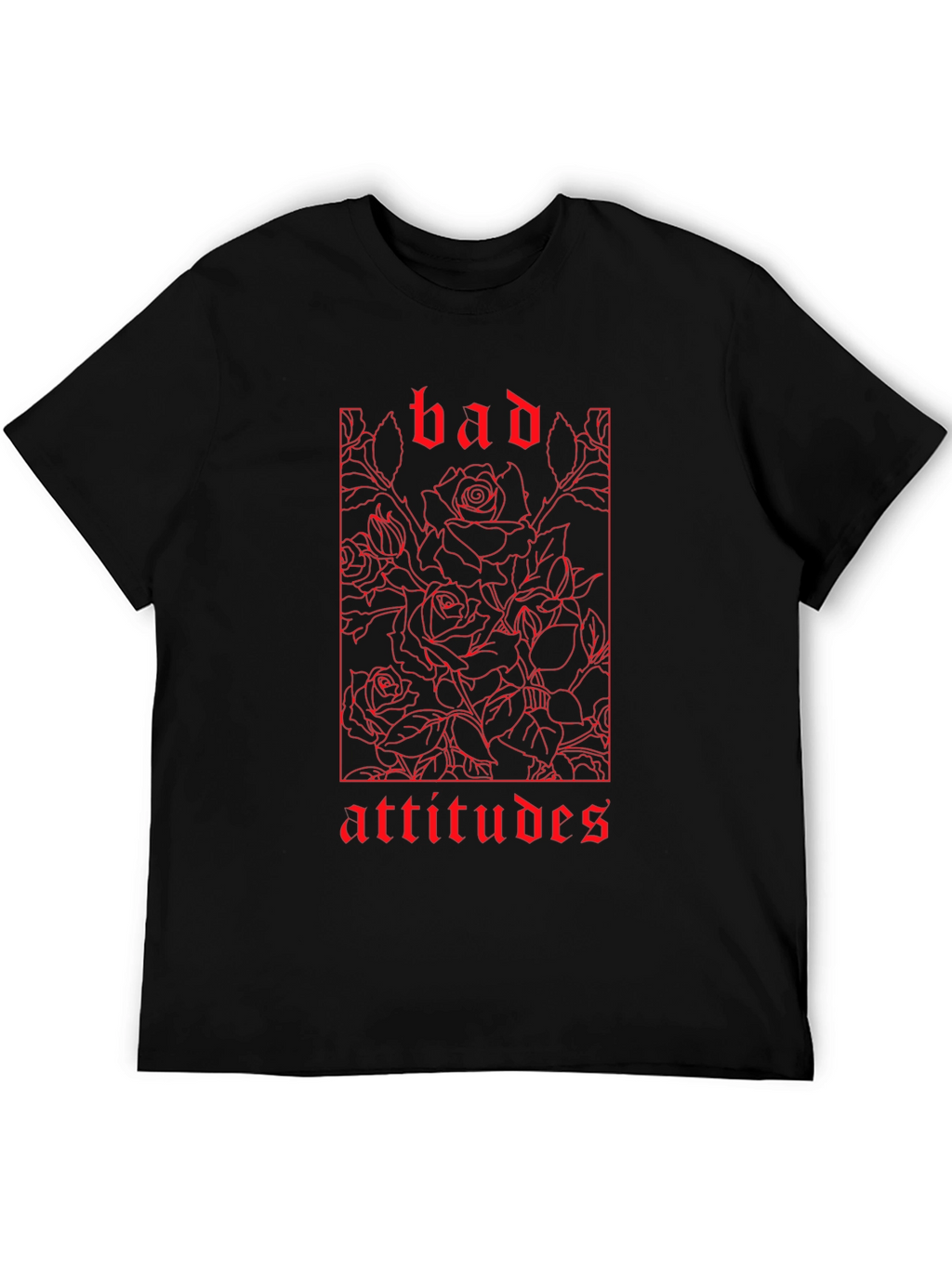 Bad Attitudes Rose Graphic Black T-Shirt
