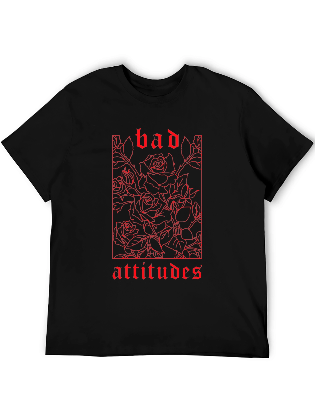 Bad Attitudes Rose Graphic Black T-Shirt