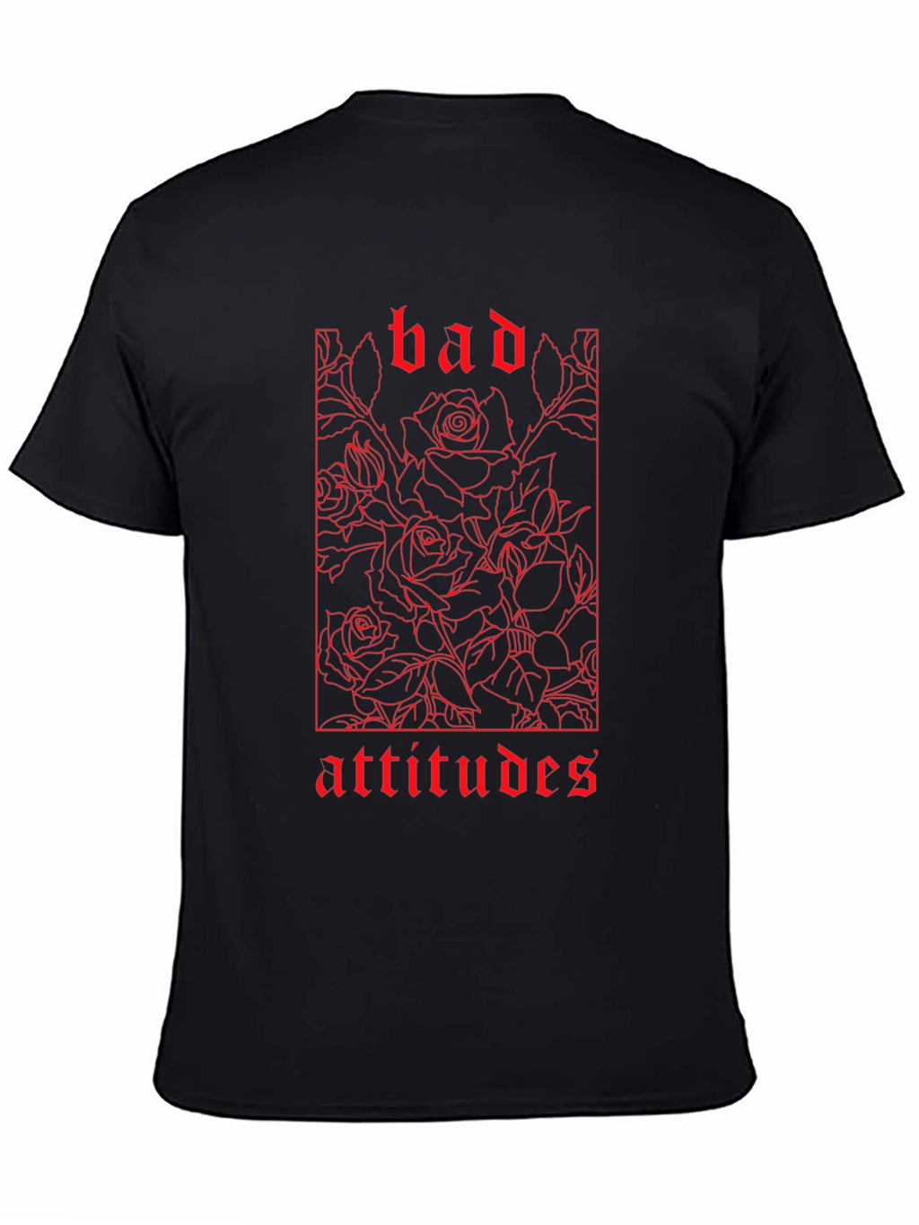 Bad Attitudes Rose Graphic Black T-Shirt