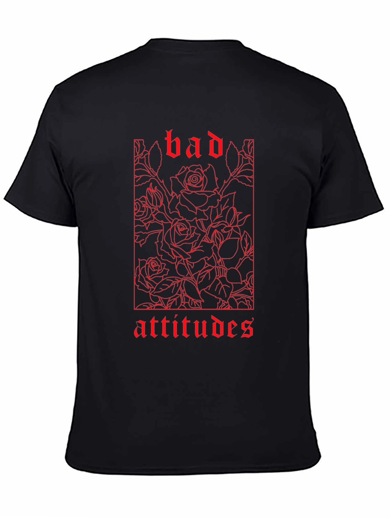 Bad Attitudes Rose Graphic Black T-Shirt